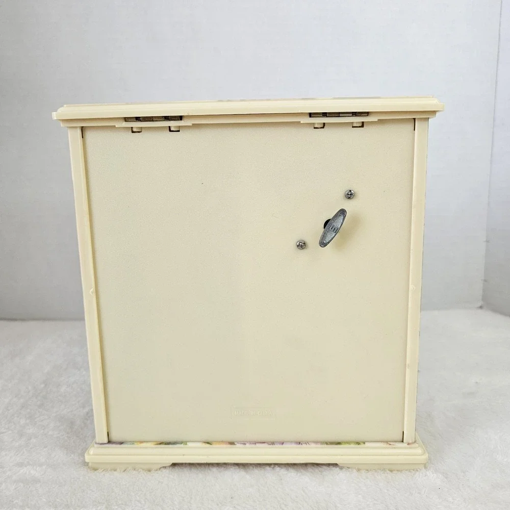Ballerina Musical Jewelry Box Mele & Co Plastic Drawers Vintage 8x8.5x5